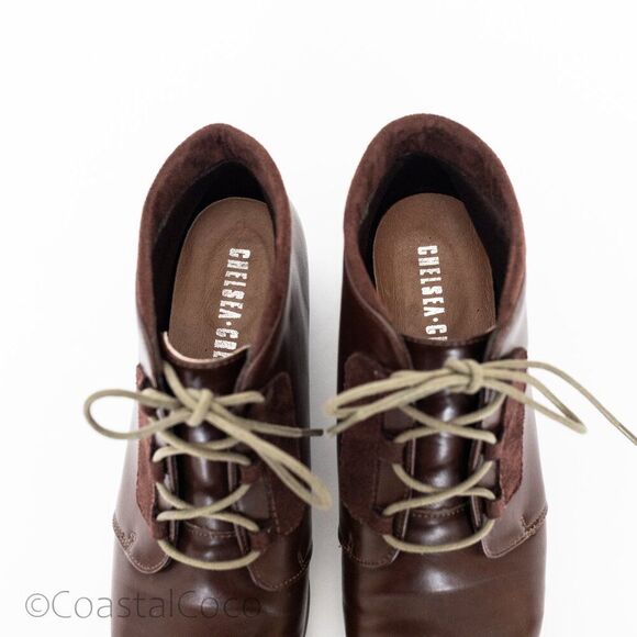 Chelsea Crew Felix Brown Lace up Ankle Bootie 8, Retro Cowgirl Vintage Festival - Picture 6 of 10
